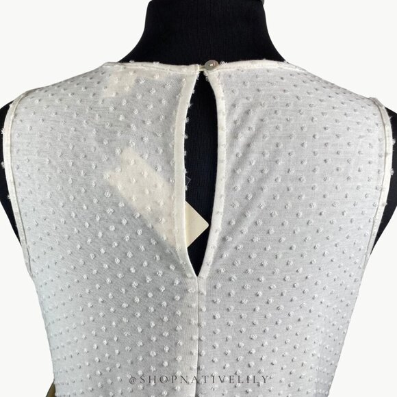 NWT Meadow Rue Anthropologie Lace Peplum Sleeveless Top | Sz Medium | White - Picture 8 of 14